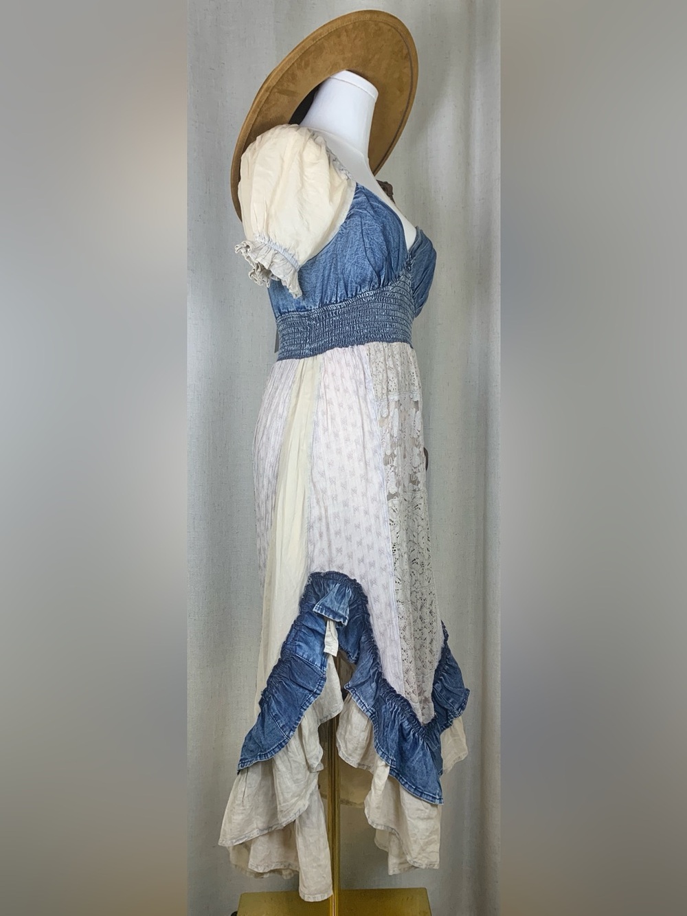Young Threads Denim & Lace Patchwork Dress | NEW | Boho Western Dress - Picture 3 of 6